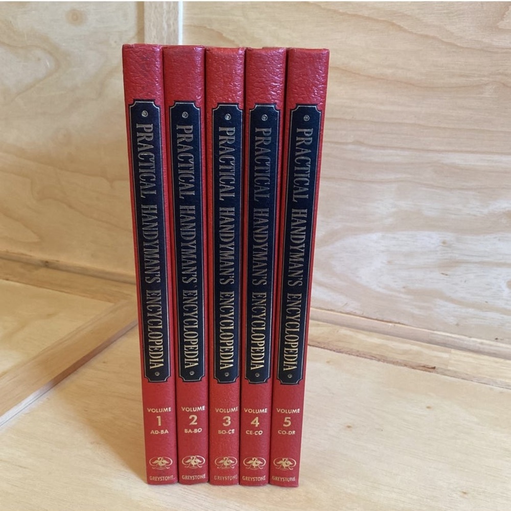 Vintage 1963 The Practical Handyman's Encyclopedia Volumes 1-5 Home Red Black